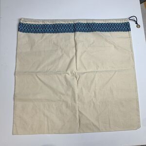 Tory‎ Burch Dust Storage Bag Large Logo Drawstring Pull Charm 23.5x22.5 Square